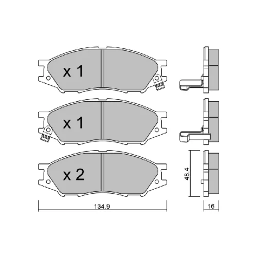 Sada brzdových platničiek kotúčovej brzdy AISIN BPNI-1013