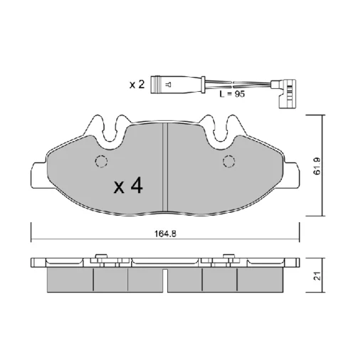 Sada brzdových platničiek kotúčovej brzdy AISIN BPMB-1012