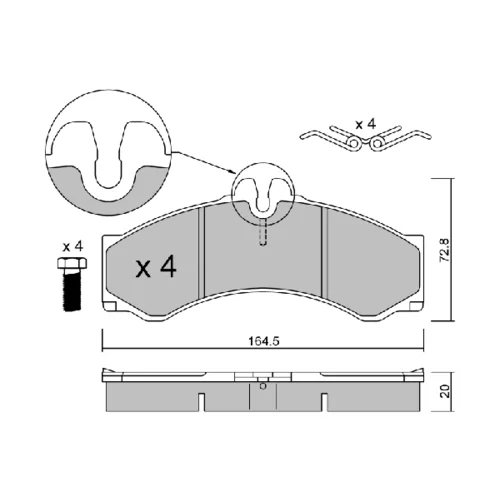 Sada brzdových platničiek kotúčovej brzdy AISIN BPMB-1015