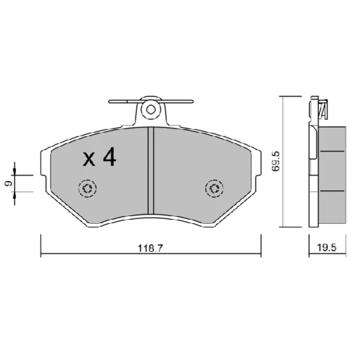 Sada brzdových platničiek kotúčovej brzdy AISIN BPVW-1013