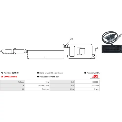 NOx-Sensor, vstrekovanie močoviny NOX9491 /AS-PL/ - obr. 2
