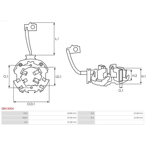 Držiak uhlíkov SBH3004 /AS-PL/ - obr. 1