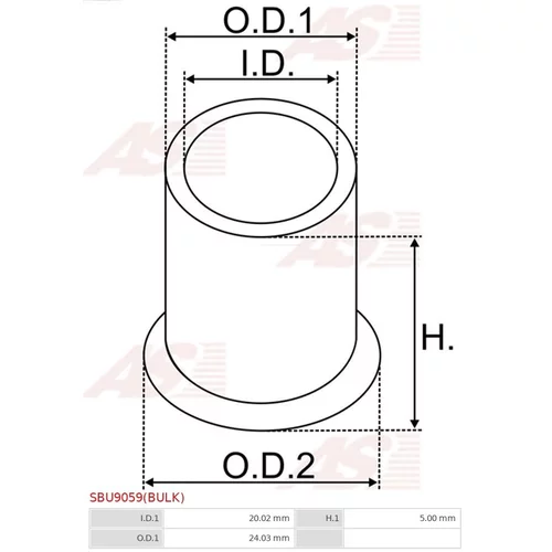 Puzdro, Hriadeľ štartéra SBU9059(BULK) /AS-PL/ - obr. 1