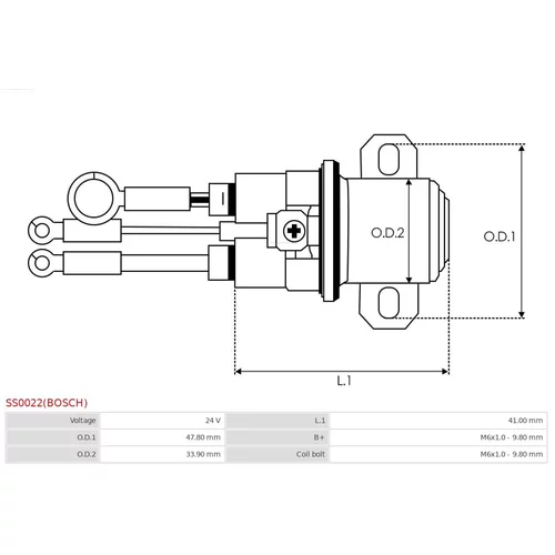 Elektromagnetický spínač pre štartér SS0022(BOSCH) /AS-PL/ - obr. 3