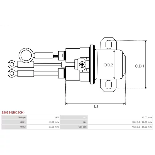 Elektromagnetický spínač pre štartér SS0184(BOSCH) /AS-PL/ - obr. 3