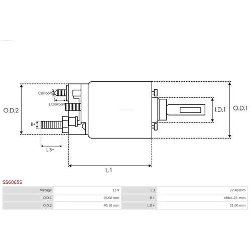 Elektromagnetický spínač pre štartér SS6065S /AS-PL/ - obr. 3