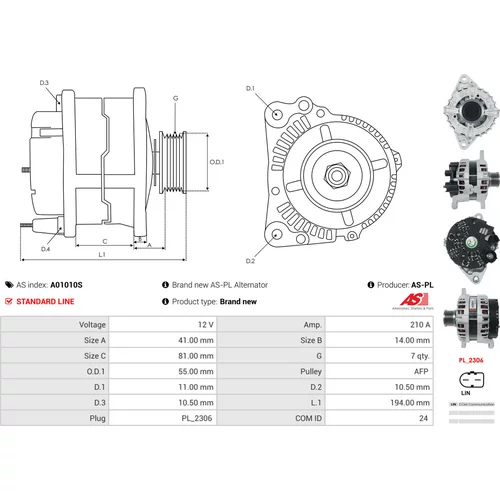 Alternátor A01010S /AS-PL/ - obr. 4