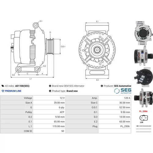 Alternátor A01100(SEG) /AS-PL/ - obr. 4