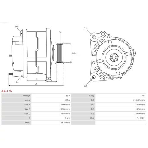 Alternátor A1117S /AS-PL/ - obr. 4