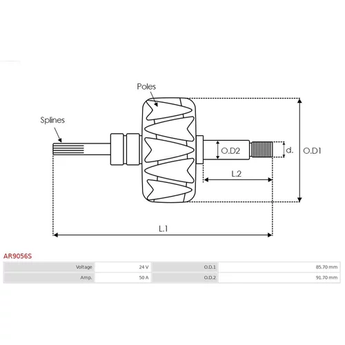 Rotor alternátora AR9056S /AS-PL/ - obr. 1