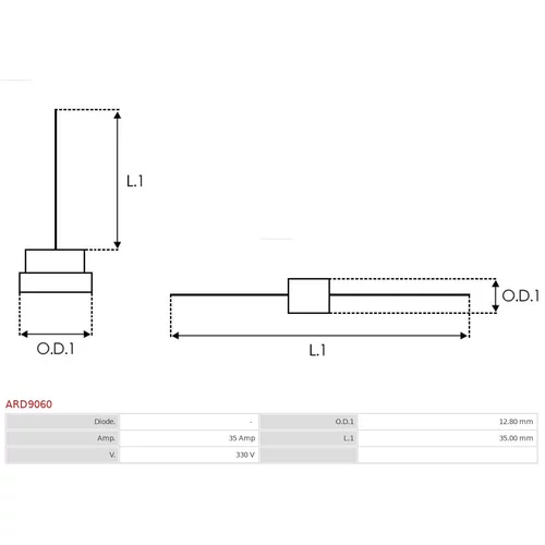 Usmerňovač alternátora ARD9060 /AS-PL/ - obr. 1