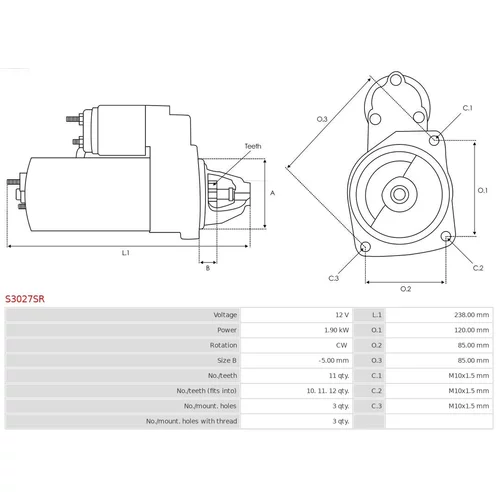 Štartér S3027SR /AS-PL/ - obr. 4