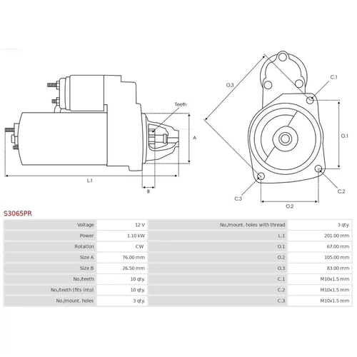Štartér S3065PR /AS-PL/ - obr. 4