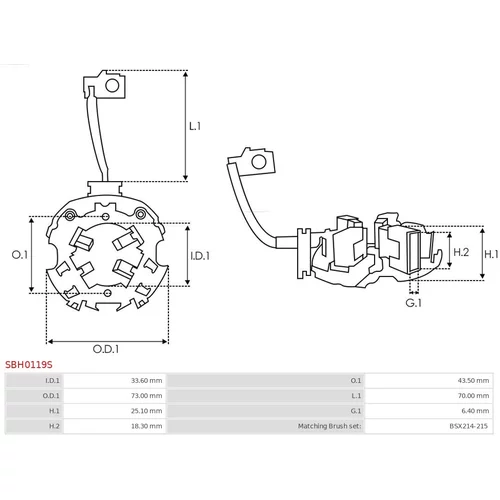 Držiak uhlíkov SBH0119S /AS-PL/ - obr. 1