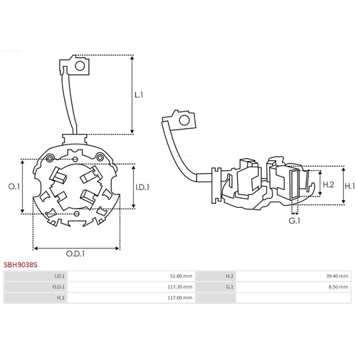 Držiak uhlíkov SBH9038S /AS-PL/ - obr. 1