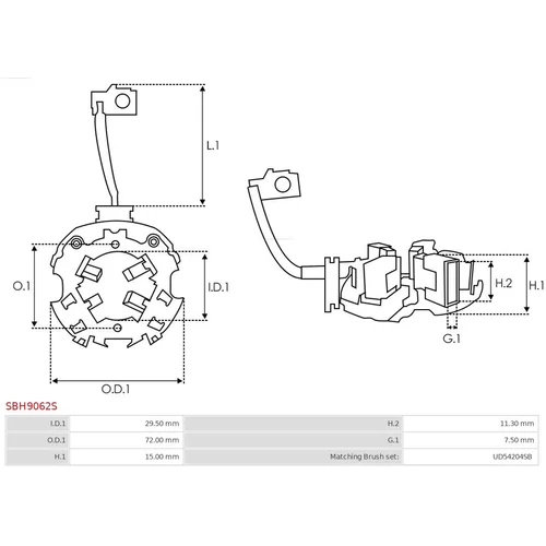 Držiak uhlíkov SBH9062S /AS-PL/ - obr. 1