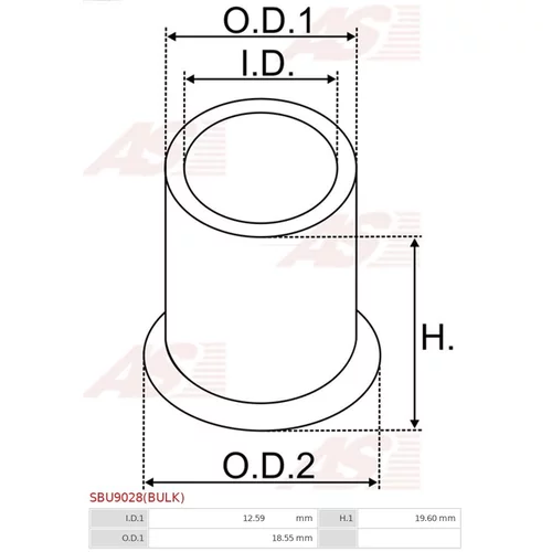 Puzdro, Hriadeľ štartéra SBU9028(BULK) /AS-PL/ - obr. 1