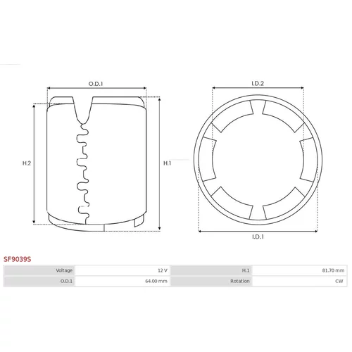 Budiace vinutie štartéra SF9039S /AS-PL/ - obr. 2