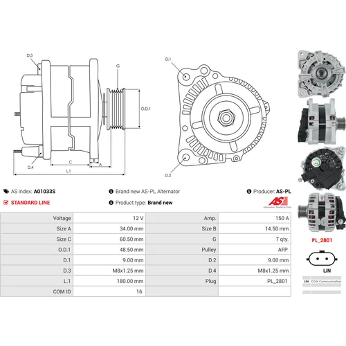Alternátor A01033S /AS-PL/ - obr. 4