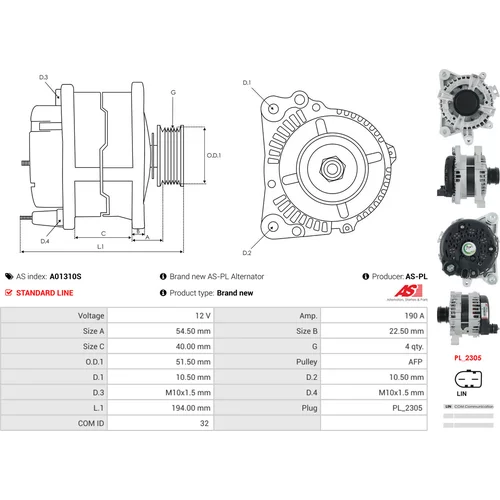 Alternátor A01310S /AS-PL/ - obr. 4