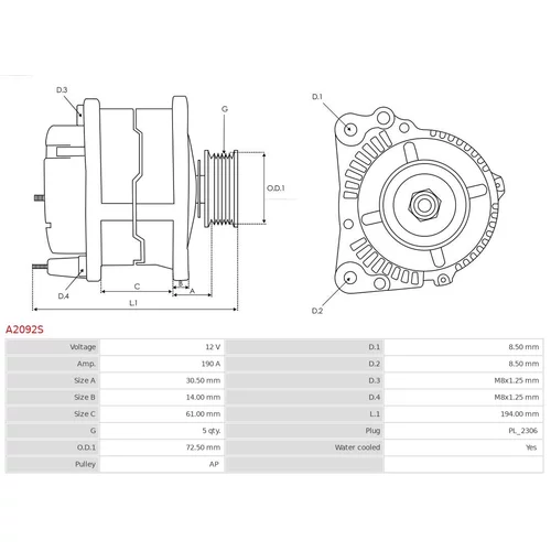 Alternátor A2092S /AS-PL/ - obr. 4