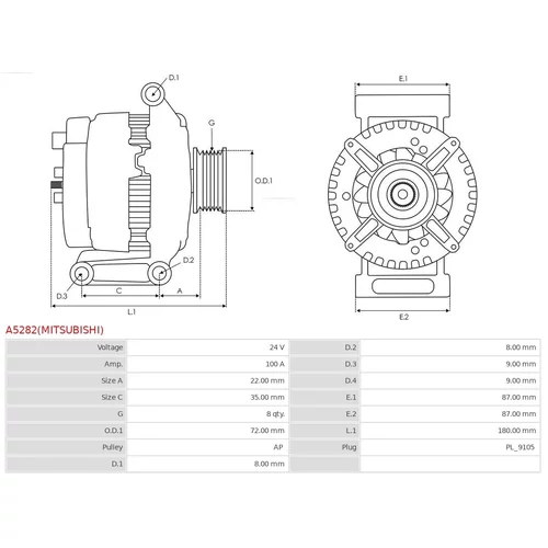 Alternátor A5282(MITSUBISHI) /AS-PL/ - obr. 4