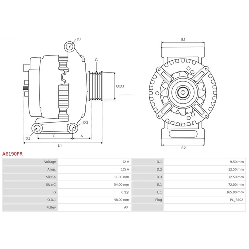Alternátor A6190PR /AS-PL/ - obr. 4