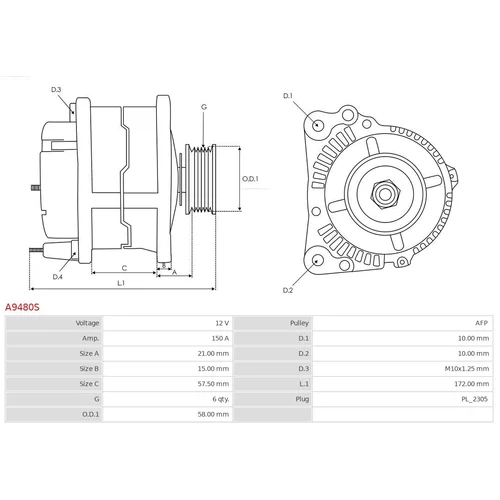 Alternátor A9480S /AS-PL/ - obr. 4