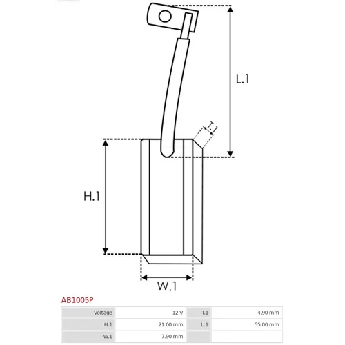 Uhlíkový zberač alternátora AB1005P /AS-PL/ - obr. 1