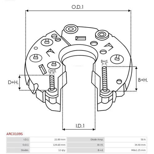 Usmerňovač alternátora ARC0109S /AS-PL/ - obr. 2