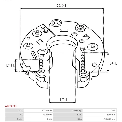 Usmerňovač alternátora ARC3033 /AS-PL/ - obr. 2