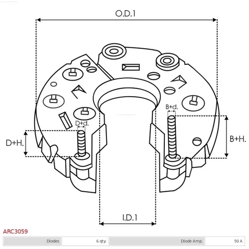 Usmerňovač alternátora ARC3059 /AS-PL/ - obr. 2