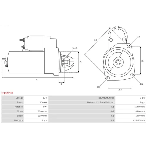 Štartér S3022PR /AS-PL/ - obr. 4