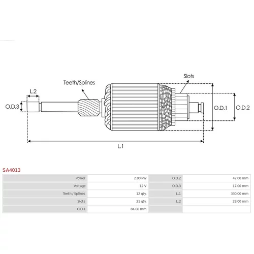 Rotor štartéra SA4013 /AS-PL/ - obr. 1