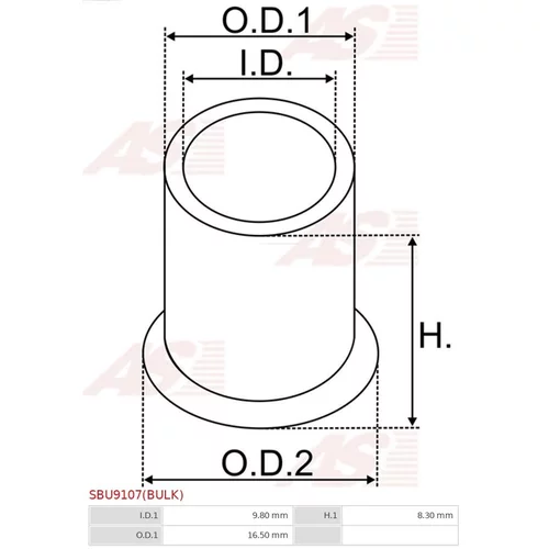 Puzdro, Hriadeľ štartéra SBU9107(BULK) /AS-PL/ - obr. 1