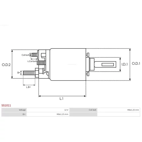 Elektromagnetický spínač pre štartér SS1011 /AS-PL/ - obr. 2