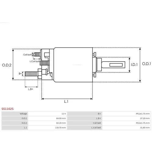 Elektromagnetický spínač pre štartér SS1102S /AS-PL/ - obr. 3