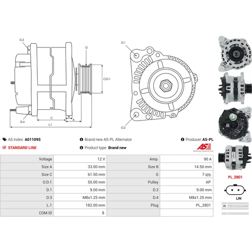 Alternátor A01109S /AS-PL/ - obr. 4