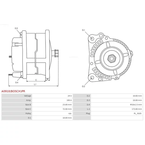 Alternátor A0910(BOSCH)PR /AS-PL/ - obr. 4