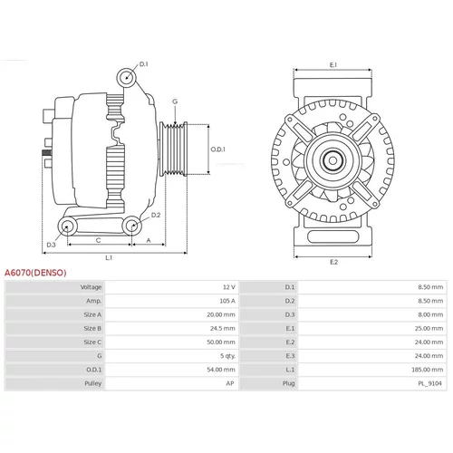 Alternátor A6070(DENSO) /AS-PL/ - obr. 4