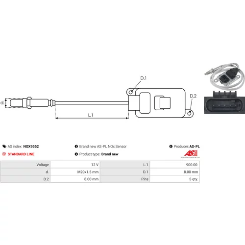 NOx-Sensor, vstrekovanie močoviny NOX9552 /AS-PL/ - obr. 2