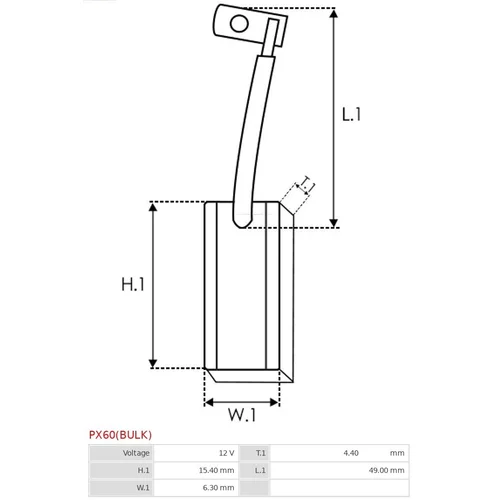 Uhlíkový zberač alternátora PX60(BULK) /AS-PL/ - obr. 1