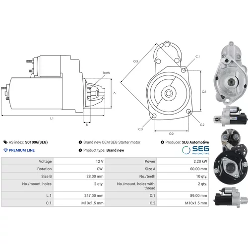 Štartér S01096(SEG) /AS-PL/ - obr. 4