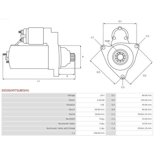 Štartér S5530(MITSUBISHI) /AS-PL/ - obr. 4