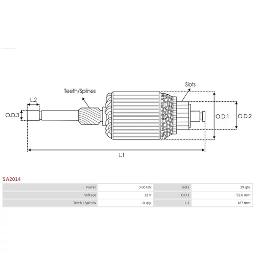 Rotor štartéra SA2014 /AS-PL/ - obr. 1
