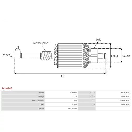 Rotor štartéra SA4024S /AS-PL/ - obr. 1