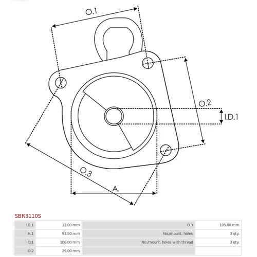 Veko sýtiča karburátora SBR3110S /AS-PL/ - obr. 2