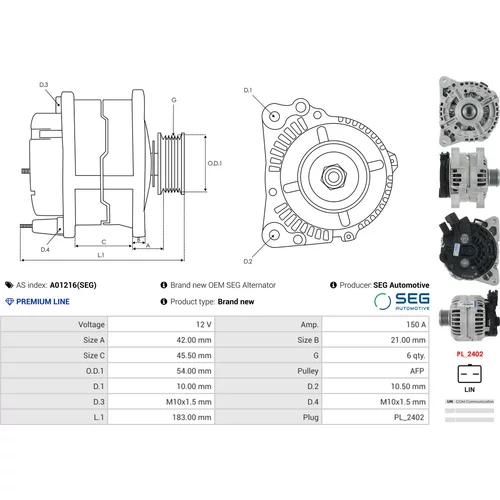 Alternátor A01216(SEG) /AS-PL/ - obr. 4