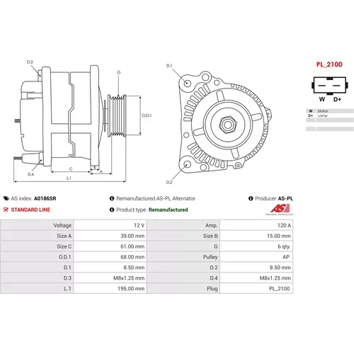 Alternátor AS-PL A0186SR