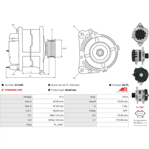 Alternátor A1144S /AS-PL/ - obr. 4